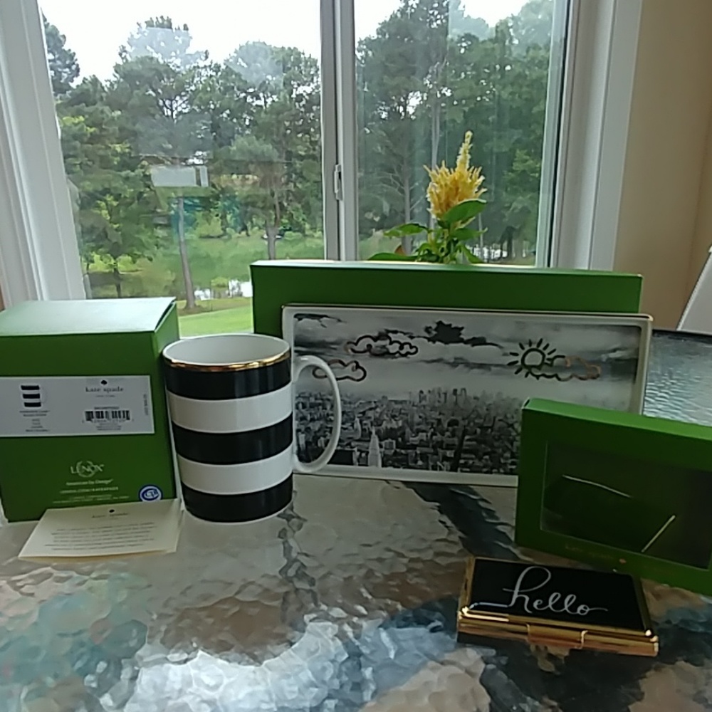 KATE SPADE OFFICE BUNDLE MUG/BUSINESS CARD HOLDER/